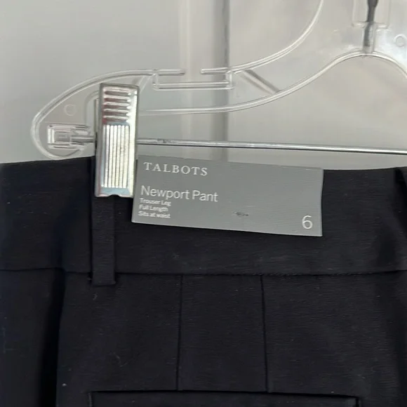 Talbots Newport Black pant size 6 trouser leg full length sits at waist NWT - Picture 7 of 7